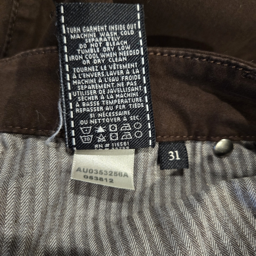7 For All Mankind Brown Pants Mid Rise Skinny - Picture 3 of 11